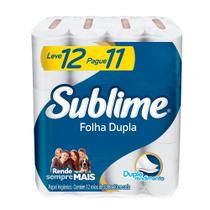 Papel Higienico Folha Dupla Sublime Softys L12P11 Rolos