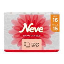 Papel Higiênico Folha Dupla Toque da Seda Leve 16 Pague 15 Rolos de 30m Neve