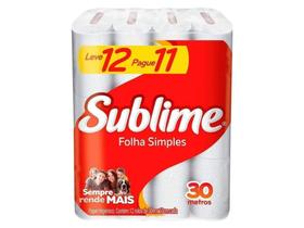 Papel higienico folha simples sublime l12p11 rolos de 30m softys