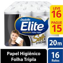 Papel Higiênico Folha Tripla Dualet Elite Soft & Strong c/16