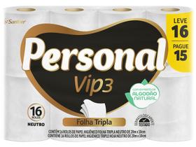 Papel Higiênico Folha Tripla Personal Vip 16 Rolos 20m