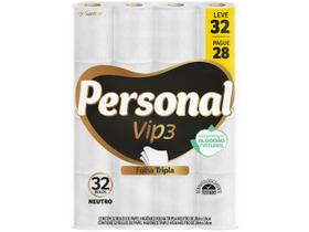 Papel Higiênico Folha Tripla Personal Vip 32 Rolos 20m