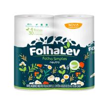 Papel higienico FolhaLev f.simples 30m 4un