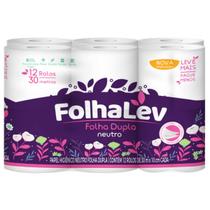 Papel higienico Folhalev folha dupla 30m - 12 rolos Papel higienico Folhalev folha dupla 30m - 12 rolos