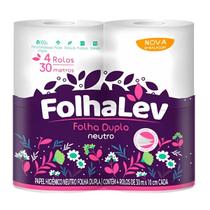 Papel higienico FolhaLev folha dupla 30m 4un