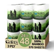 Papel higiênico GAIA'S Premium Organic Bamboo 24 Mega Rolls Papel higiênico GAIA'S Premium Organic Bamboo 24 Mega Rolls