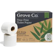 Papel higiênico Grove Co. Fibra de bambu, 3 camadas, 18 rolos Papel higiênico Grove Co. Fibra de bambu, 3 camadas, 18 rolos