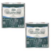 Papel Higiênico HLX300 Rolo Luxo Folhas Simples 2 Pacotes com 8 Rolos 8X10X300M Milclean Papel Higiênico HLX300 Rolo Luxo Folhas Simples 2 Pacotes com 8 Rolos 8X10X300M Milclean