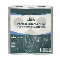 Papel Higiênico HLX300 Rolo Luxo Folhas Simples 8X10X300M Milclean Papel Higiênico HLX300 Rolo Luxo Folhas Simples 8X10X300M Milclean