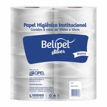 Papel Higienico Institucional Silver Branco 300m / 8rl / Belipel