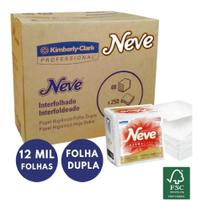 Papel higiênico interfolhado Neve Cai-Cai folha dupla c/12.000 folhas Kimberly Clark Professional