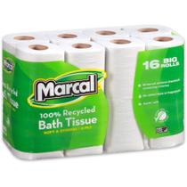 Papel higiênico Marcal 100% reciclado de 2 camadas 168 folhas x 96 rolos