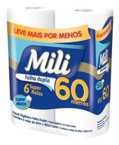 Papel Higiênico Mili Folha Dupla 6 Rolos