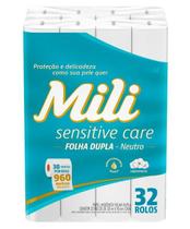 Papel Higiênico MILI Sensitiv Folha Dupla 30m Pacote com 32un