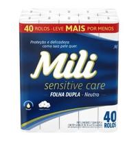 Papel Higiênico MILI Sensitiv Folha Dupla 30m Pacote com 40un