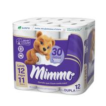 Papel Higiênico Mimmo Folha Dupla 12 Rolos de 30 Metros Leve 12 Pague 11