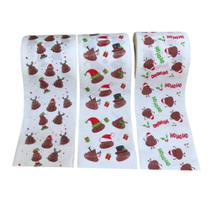 Papel Higiênico Natalinos Jogo com 3 Rolos 20M 10CM .