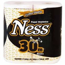 Papel Higiênico Ness 30m Folha Dupla 4 Rolos - Indaial papel - C/16 ROLOS