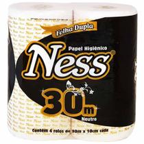 Papel Higiênico Ness 30m Folha Dupla 4 Rolos