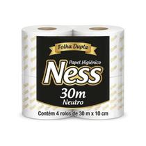 Papel Higiênico Ness Folha Dupla Neutro Com 4 Rolos