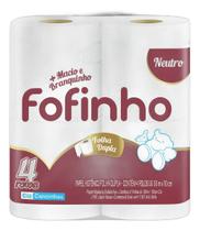 Papel Higiênico Neutro Folha Dupla 30x10 Fofinho 4 Rolos