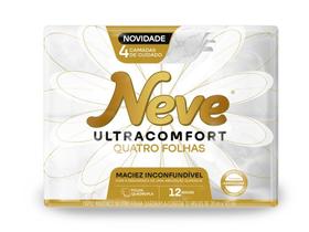 Papel Higiênico Neve Folha Quadrupla Neutro Ultracomfort 20m Pacote 12 unidades