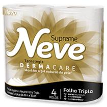 Papel Higiênico Neve Supreme Folha Tripla Neutro Rolo 20 Metros Pacote com 4 Unidades Papel Higiênico Neve Supreme Folha Tripla Neutro Rolo 20 Metros Pacote com 4 Unidades
