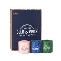 Papel higiênico Ollie & Vince Bamboo 12 rolos de 3 camadas sem perfume Papel higiênico Ollie & Vince Bamboo 12 rolos de 3 camadas sem perfume