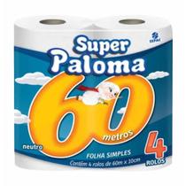 Papel higienico paloma folha simples com 60m / 4rl / sepac