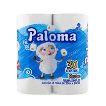 Papel higienico paloma folha simples com 64 rolos de 30m