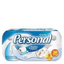 Papel higienico personal 30mt neutro branco 8pct c/8 und - Santher