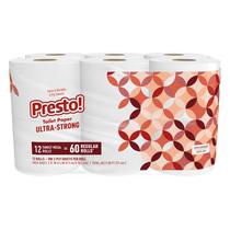 Papel Higiénico Presto! Ultra Resistente de 2 Capas, 12 Rollo Mega