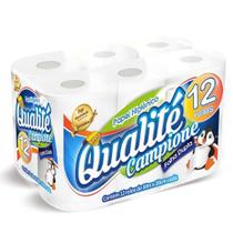 Papel Higiênico Qualité Campione 30m 96 Rolos Folha Simples 10cm x 30m 8x12 IPEL
