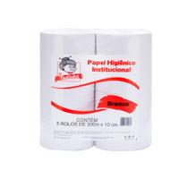 Papel Higienico Rolao Branco 10X300Mt Fardo 8 Rolos Vo