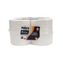 Papel Higiênico Rolão Branco Folha Simples Nobre Fardo C/8 Rolos 300 Metros 10x300m Resistente