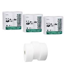 Papel Higiênico Rolão Celulose 8 Rolos Folha Simples Kit 3 Papel Higiênico Rolão Celulose 8 Rolos Folha Simples Kit 3