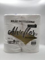 PAPEL HIGIÊNICO ROLÃO FOLHA SIMPLES 8 ROLOS 300m ALVEFLOR