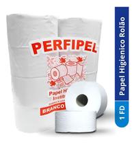 Papel Higienico Rolão Industrial com 8 Rolos Branco Folha Simples