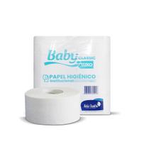 Papel Higiênico Rolão Luxo folha simples Baby 8 rolos de 300 metros Papel Higiênico Rolão Luxo folha simples Baby 8 rolos de 300 metros