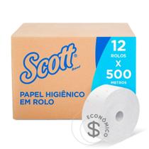 Papel Higiênico Rolo F/Simples Scott 500m 12 Unidades