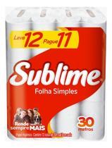 Papel Higiênico Sublime Folha Simples 30 Metros Papel Higiênico Sublime Folha Simples 30 Metros
