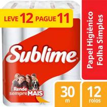 Papel Higienico Sublime Folha Simples 30metros L12p11 Softys Brasil Ltda.