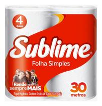 Papel Higiênico Sublime Folha Simples 4 Rolos Papel Higiênico Sublime Folha Simples 4 Rolos