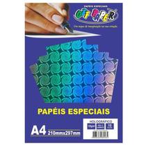 Papel Holográfico A4 120g com 10 folhas Azul com Labirinto - OFF PAPER Papel Holográfico A4 120g com 10 folhas Azul com Labirinto - OFF PAPER