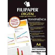 Papel Inkjet Transparência Digital A4 50 Folhas - Filiperson