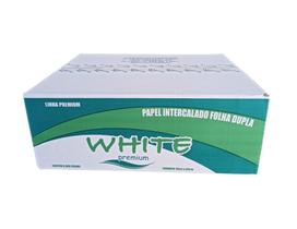Papel Intercalado 10cm x 21cm folha dupla - White Premium 100% celulose - Cx c/ 8.000 folhas Limpmax