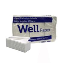 Papel Interfolha 100% celulose 20x 20,7cm 2 dobras folha simples Wellpaper