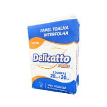 Papel Interfolha 100% celulose 20x20cm 2 dobras folha simples Delicatto Junior