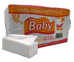 Papel Interfolha 100% celulose 20x21 2 dobras folha simples Baby com 1.000 folhas