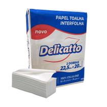 Papel Interfolha 100% celulose 22,5x20cm 2 dobras folha simples Delicatto